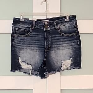 BKE Billie High Rise Distressed Jean Shorts Raw Hem Y2K Cutoff 34 Grunge 90s